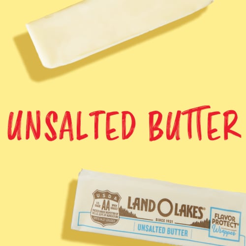 Land O Lakes Unsalted Butter Stick Butter Made with Sweet Cream Perspective: left