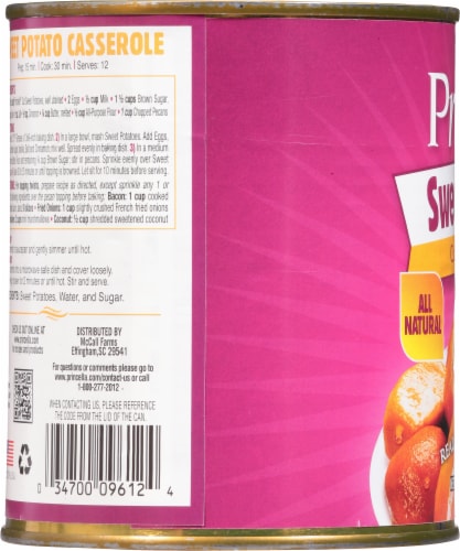 Princella Cut Sweet Potato Yams in Syrup Perspective: left