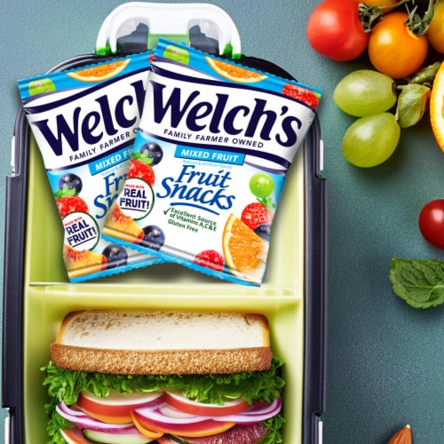 Welch's Fruit Snacks, Mixed Fruit Snack Box, Gluten Free Snack Packs Perspective: left