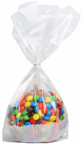 Affy Tapple Gormet M & M Cello-Wrapped Candy Apple Perspective: left