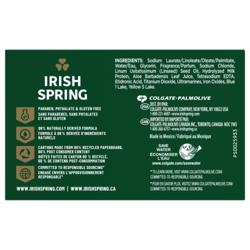 Irish Spring Aloe Deodorant Bar Soap Perspective: left