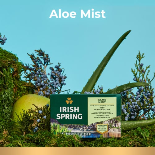 Irish Spring Bar Soap Aloe Vera Scent Perspective: left