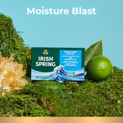 Irish Spring Moisture Blast Deodorant Bar Soap Perspective: left