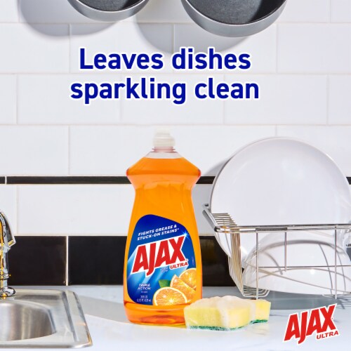 Ajax Ultra Triple Action Liquid Dish Soap Orange Perspective: left