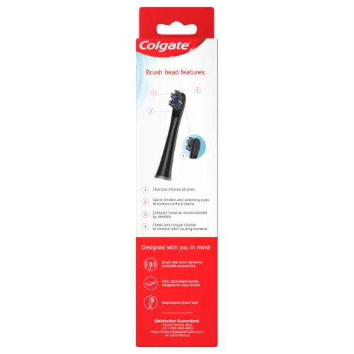 Colgate® 360® Advanced Charcoal Battery Powered Toothbrush Perspective: left