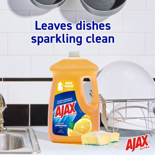 Ajax Ultra Liquid Dish Soap Lemon Scent Super Degreaser Perspective: left