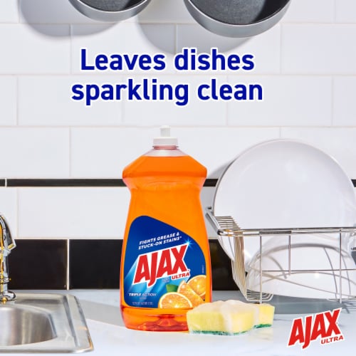 Ajax Ultra Triple Action Liquid Dish Soap Orange Perspective: left