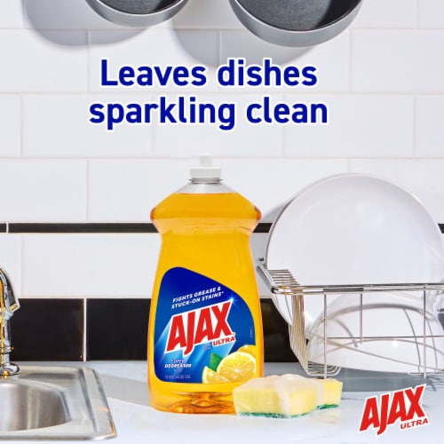 Ajax Ultra Super Degreaser Lemon Scent Liquid Dish Soap Perspective: left