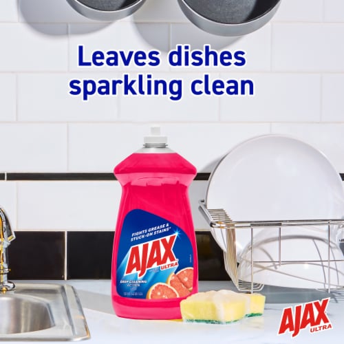 Ajax Ultra Bleach Alternative Liquid Dish Soap Grapefruit Scent Perspective: left