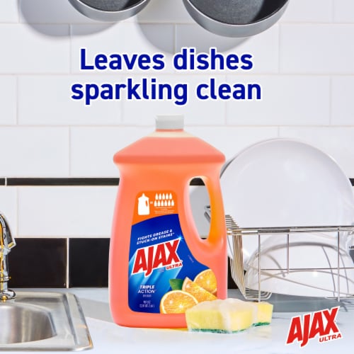 Ajax Ultra Triple Action Orange Liquid Dish Soap Perspective: left