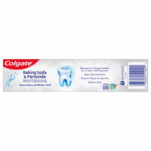 Colgate Baking Soda and Peroxide Whitening Toothpaste Brisk Mint Perspective: left