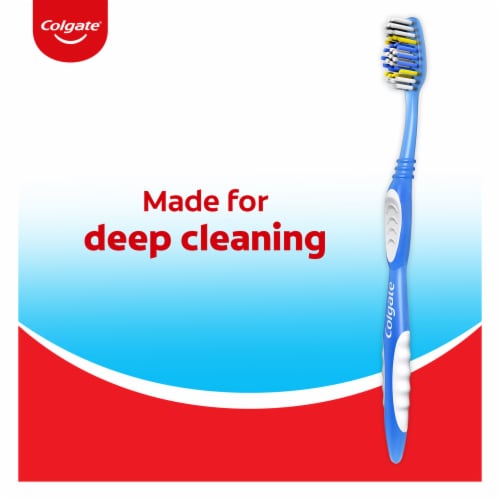 Colgate Extra Clean Toothbrush Full Head Soft Perspective: left