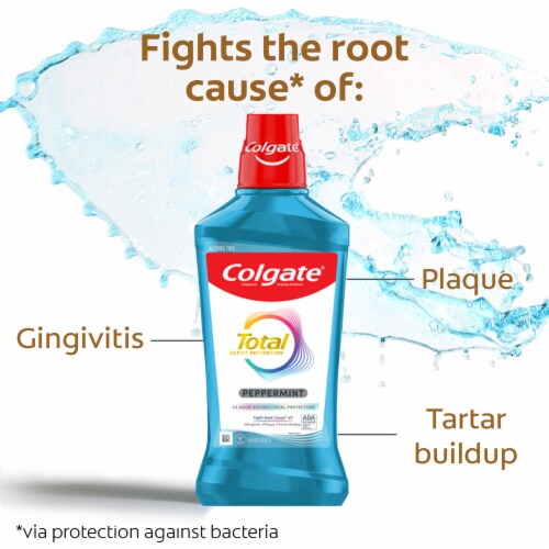 Colgate Total Advanced Pro-Shield Mouthwash Peppermint Blast Perspective: left