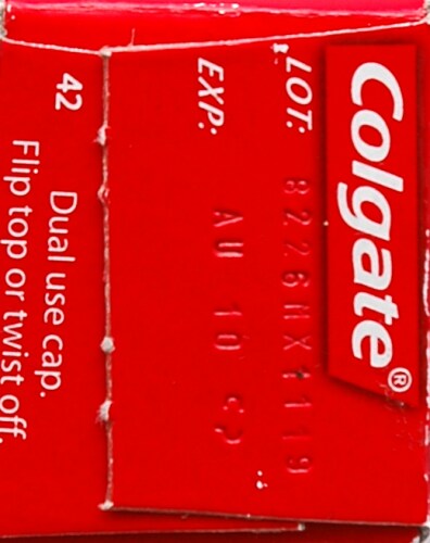 Colgate Baking Soda and Peroxide Toothpaste Perspective: left