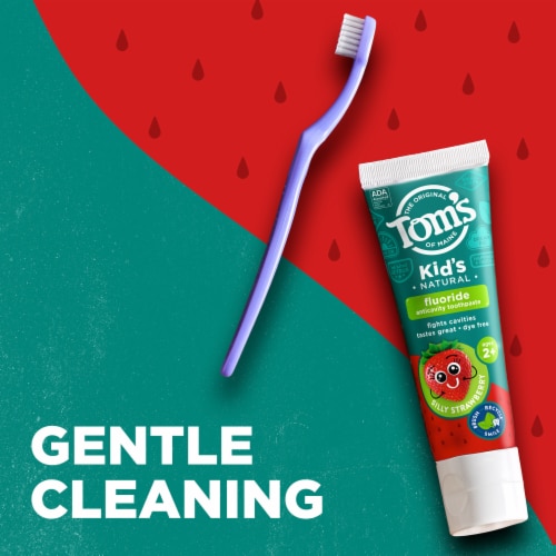 Tom's of Maine Toothpaste for Kids with Fluoride Natural Silly Strawberry Perspective: left