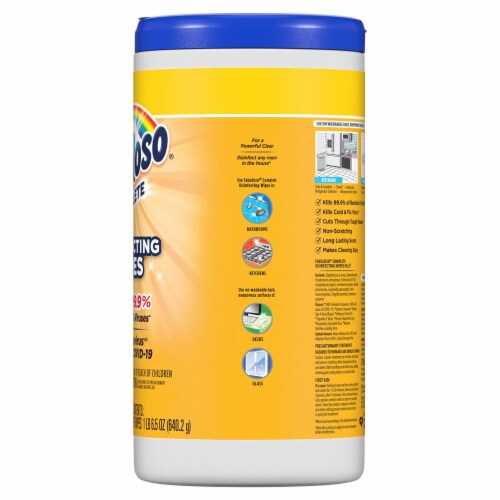 Fabuloso® Complete Lemon Disinfecting Wet Wipes Perspective: left