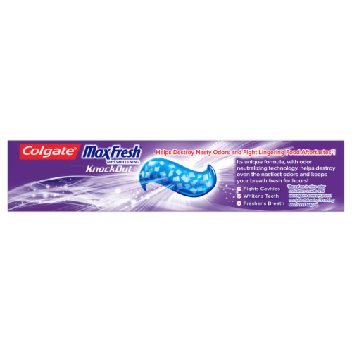 Colgate Max Fresh Knockout Mint Fusion Anticavity Fluoride Toothpaste Perspective: left