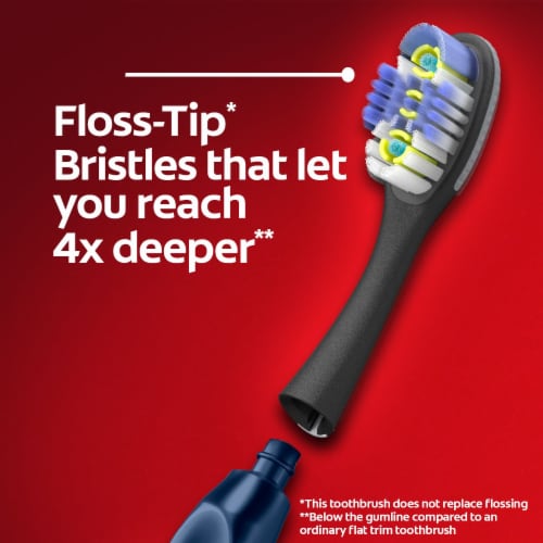 Colgate® Keep Manual Toothbrush Deep Clean Navy Starter Kit with 2 Replacement Brush Heads Perspective: left