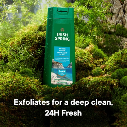 Irish Spring Mens Body Wash with Active Scrub Scent Perspective: left