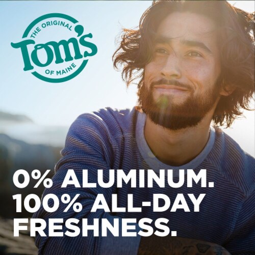 Tom's of Maine Complete Protection Aluminum-Free Natural Deodorant for Men Eucalyptus & Sandalwood Perspective: left