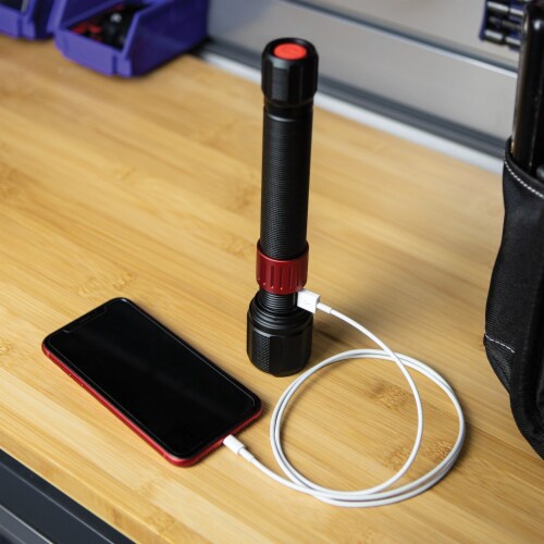 Dorcy® 2000 Lumens USB Rechargeable Flashlight with Powerbank Perspective: left