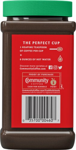 Community Coffee® Decaf Cafe Special® Medium-Dark Roast Instant Coffee Perspective: left