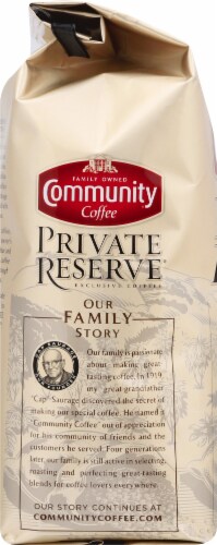 Community Coffee Private Reserve Louisiana Blend Dark Roast Whole Bean Coffee Perspective: left