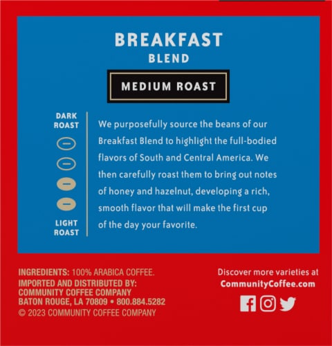 Community Coffee® Breakfast Blend Medium Roast K-Cup Coffee Pods Perspective: left