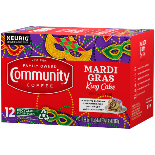 Community Coffee® Mardi Gras King Cake K-Cup Coffee Pods Perspective: left