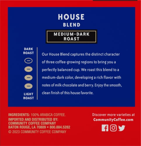 Community Coffee® House Blend Medium-Dark Roast K-Cup® Coffee Pods Perspective: left