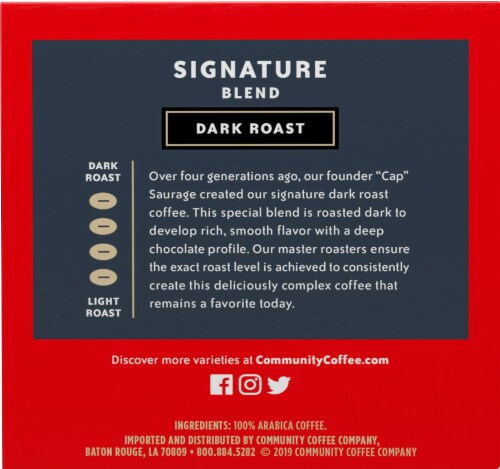 Community Coffee® Signature Blend Dark Roast K-Cup Coffee Pods Perspective: left
