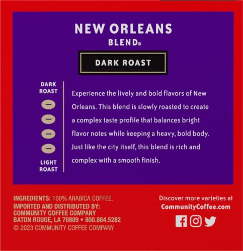 Community Coffee® New Orleans Blend Dark Roast K-Cup Coffee Pods Perspective: left
