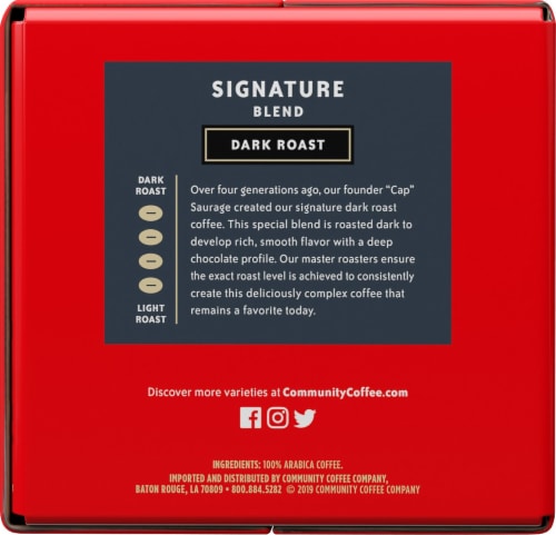 Community Coffee® Signature Blend Dark Roast K-Cup Coffee Pods Perspective: left