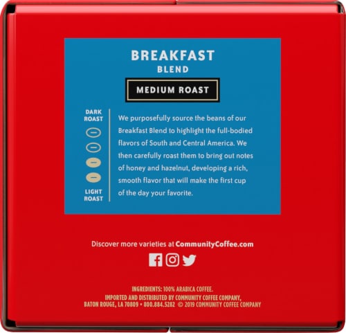 Community Coffee® Breakfast Blend Medium Roast K-Cup Coffee Pods Perspective: left