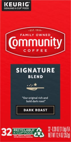 Community Coffee® Signature Blend Dark Roast Pods Perspective: left