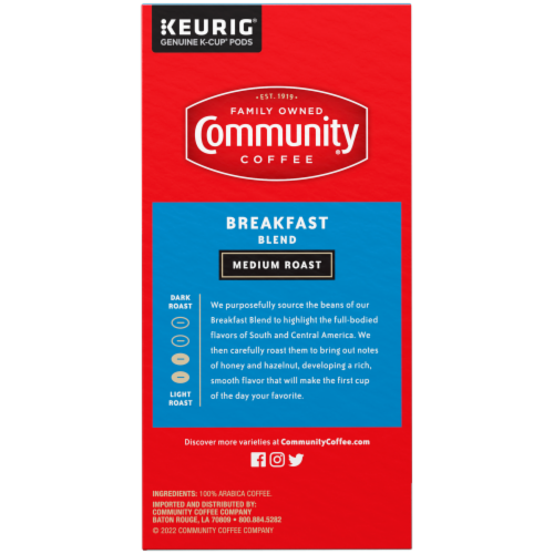 Community Coffee® Breakfast Blend Medium Roast K-Cup Coffee Pods Perspective: left