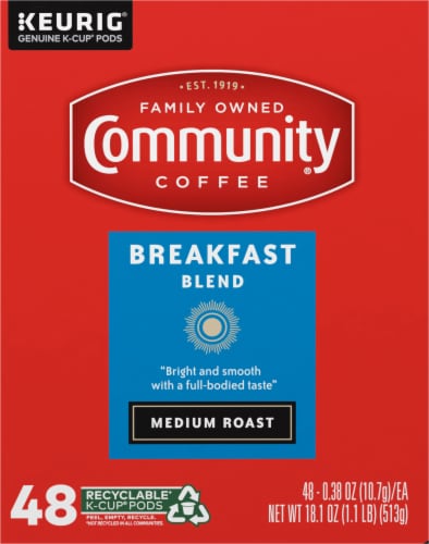 Community Coffee® Breakfast Blend Medium Roast K-Cup® Coffee Pods Perspective: left