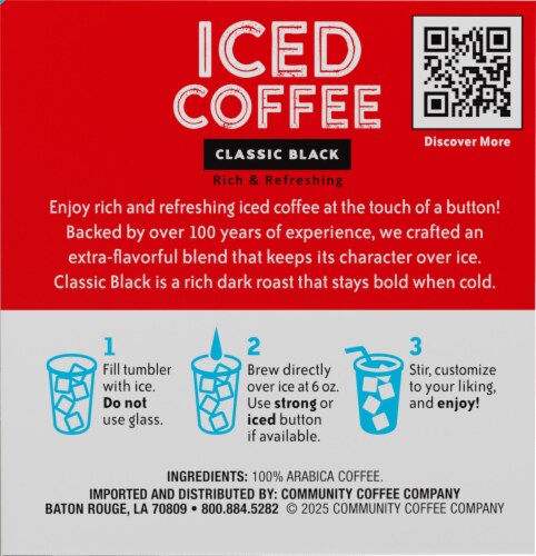 Community® Coffee Classic Black Iced Coffee Keurig K-Cup Perspective: left