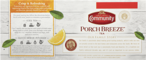 Community Coffee Porch Breeze Signature Iced Tea Bags Family Size Perspective: left