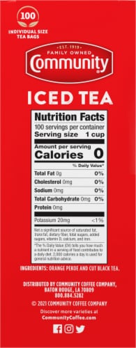 Community® Coffee Black Iced Tea Bags Perspective: left