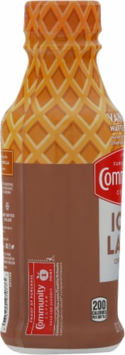 Community Coffee® Vanilla Waffle Cone Latte Iced Coffee Bottle Perspective: left