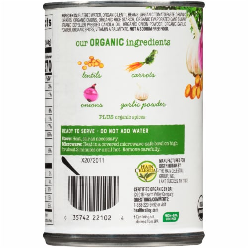Health Valley® Organic Lentil Soup Perspective: left