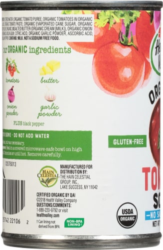 Health Valley Organic Tomato Soup Perspective: left