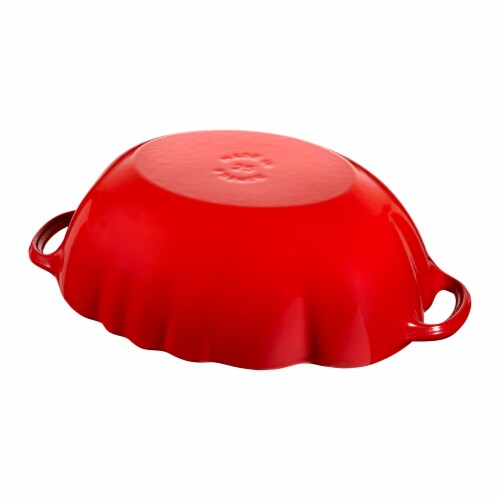 Staub Cast Iron Tomato Cocotte, Dutch Oven, 3-quart, Made in France, Cherry Perspective: left