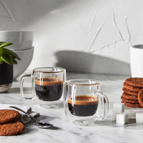 ZWILLING Sorrento Plus 4-pc Double Wall Glass Coffee Mugs