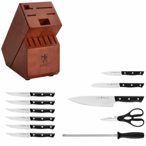 HENCKELS Dynamic 12-pc Knife Block Set - Acacia Perspective: left
