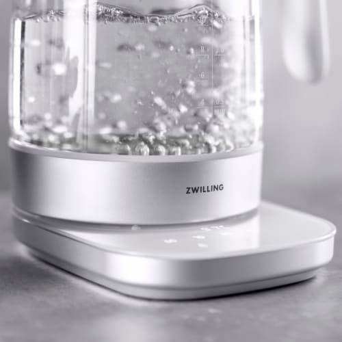 ZWILLING Enfinigy Glass Kettle, Tea Kettle, Silver Perspective: left