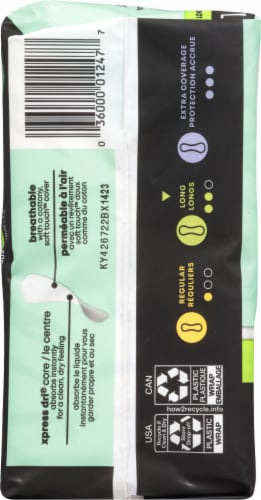 U By Kotex® Security® Lightdays® Wrapped Long Panty Liners Perspective: left