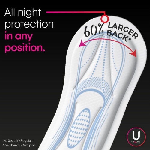 U by Kotex Security Heavy Absorbency Feminine Pad Maxi / Overnight 01404 14 per Pack Perspective: left