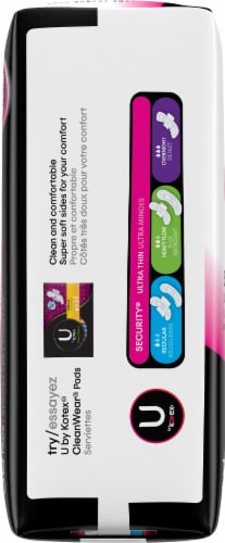 U by Kotex Security Ultra Thin Regular Unscented Pads with Wings Perspective: left